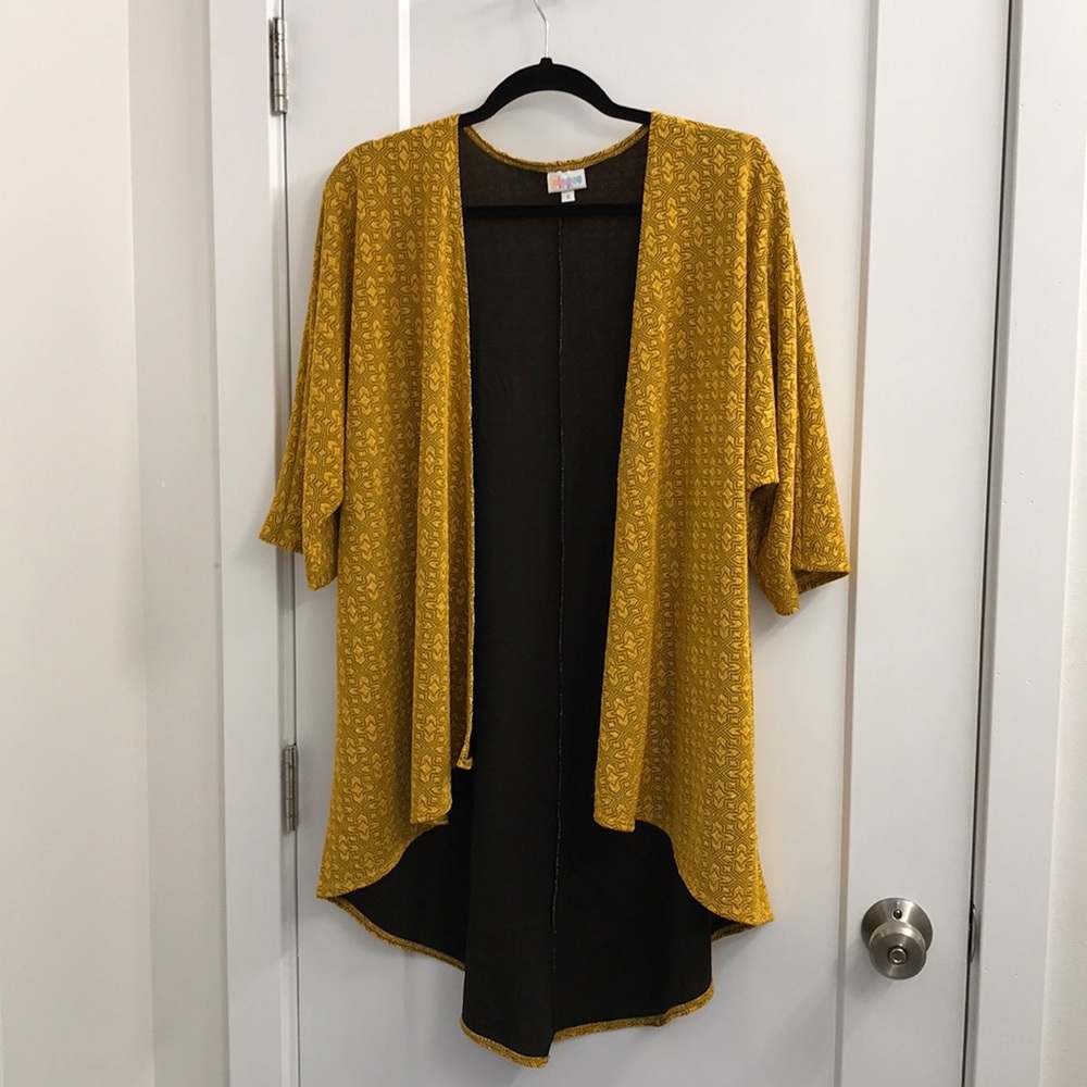Lularoe mustard layer cover up top